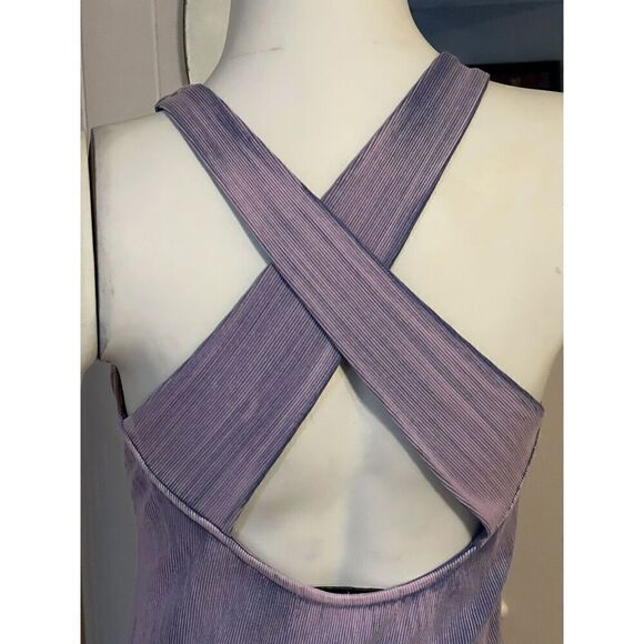 Young Fabulous & Broke Small Robbie Midi Dress Acid Dyed Lavender Purple Ribbed - Picture 5 of 7